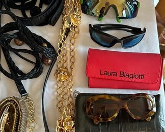 Designer belts, sunglasses and purses 