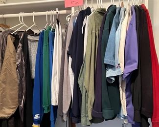 Men’s clothes, mostly large