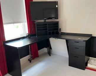 Office desk and TV