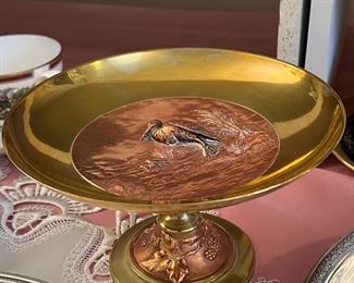 Superb, vintage, mixed metals, compote