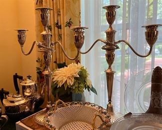 Spectacular pair of sterling candelabra copy of 18th century