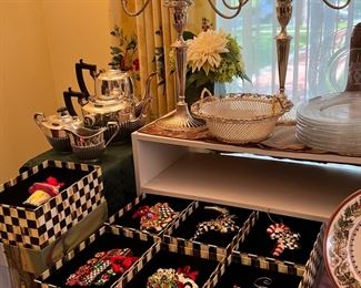 Warren, MacKenzie Childs, ornaments in boxes