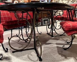 Dining table with fancy metal legs