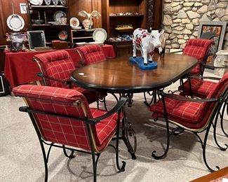 Dining table with a set of six chairs