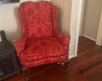 Red wing back chair
