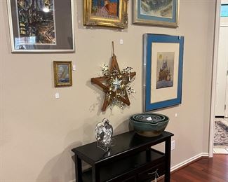 Arts and small black table, Sage Brook pottery