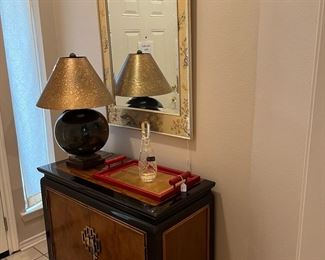 Asian entry table with large mirror 