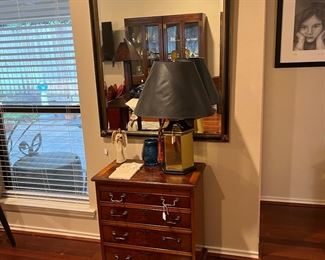 Large mirror and Asian table