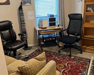 Desk and office chairs