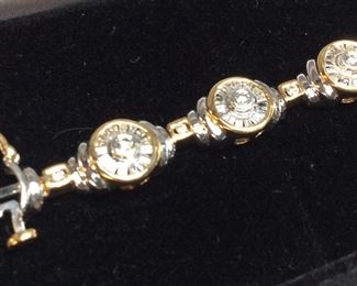 14KT GOLD & DIAMOND BRACELET, 21.3g