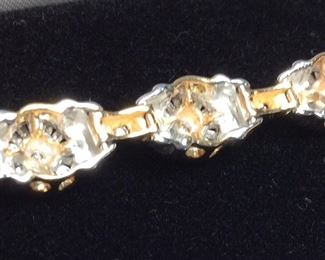 14KT GOLD & DIAMOND BRACELET, 21.3g