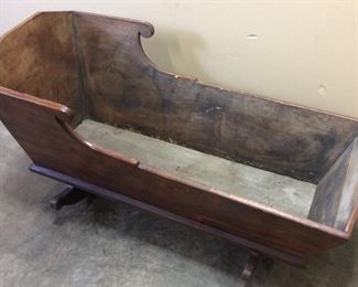 ANTIQUE WOODEN ROCKING CRADLE
