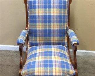 VTG. UPHOLSTERED GLIDER ROCKER