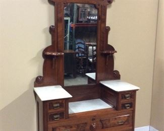 VICTORIAN EAST LAKE STYLE MARBLE TOP