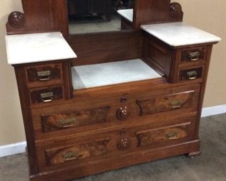 VICTORIAN EAST LAKE STYLE MARBLE TOP