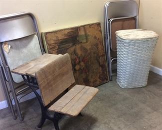 GROUP OF VINTAGE CHILDS DESK,