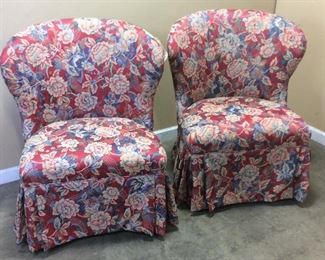 PAIR OF VINTAGE FLORAL CHAIRS