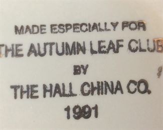 1991 HALL CHINA JEWEL TEA AUTUMN LEAF DO