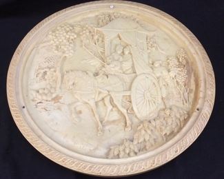 VTG. ASIAN CARVED RESIN PEDESTAL TABLE T