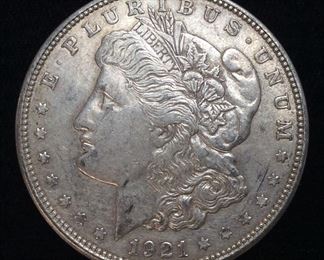 1921-D MORGAN SILVER DOLLAR
