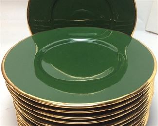 12 LENOX EMERALD HOLIDAY CHARGERS
