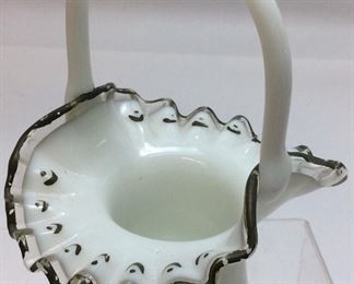 VTG. MILK GLASS BASKET