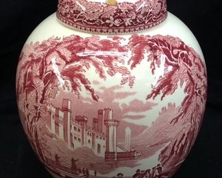 VTG. MASON’S VISTA PINK GINGER JAR, 7’’