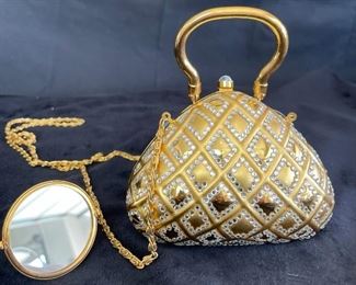 05 Daniella Gold Swarovski Crystal Shoulder Or Handbag