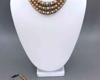 Antique Champagne Pearl Necklaces