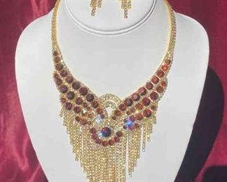 Australian Crystal Necklace And Earring Set
