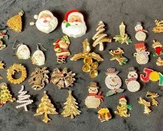 Christmas Pins And Earrings
