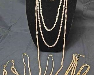 Collection Of Costume Jewelry Pearl Necklaces