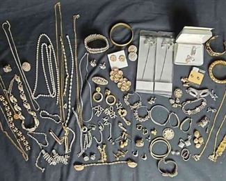 Collection Of Gold Bling Costume Jewelry