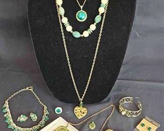 Collection Of Green Themed Costume Jewelry