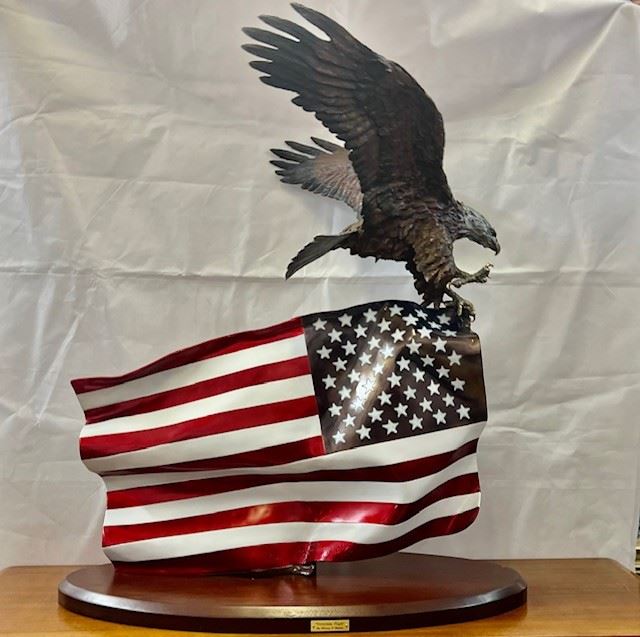 "Victorious Flight", Lorenzo Ghiglieri (1913-2020). Very large, 6 of 100.  43" tall x 36" in length.