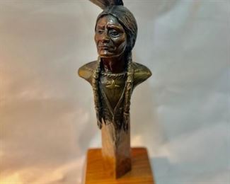 "Sitting Bull" by Chris Navarro (b. 1956), 6 of 50. 15" x 5".