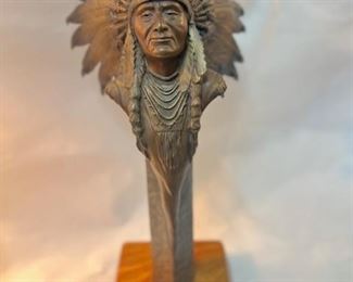 "Chief Joseph" by Chris Navarro (b. 1956), 5 of 50. 16.5" x 5"