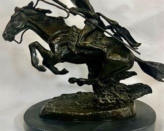 "Cheyenne", by Frederic Remington. Not numbered. 9" x 11", Marble Base.