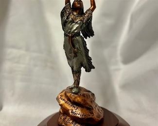 "Tomorrow's Warrior", by C. A. Pardell (b. 1957), 312 of 500. Legends Series. Mixed Media. 11.5" x 3.5" x 3". 1994.