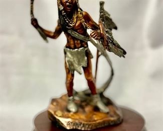 "Stand of the Sash Wearer", by C. A. Pardell (b. 1957). 1011 of 2500. Legends Series. 7" x 4" x 4". 1990.