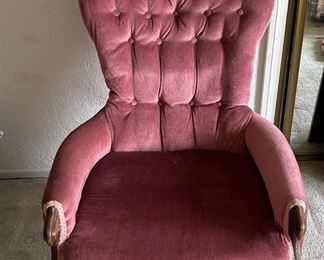 Vintage Victorian  pink arm chair