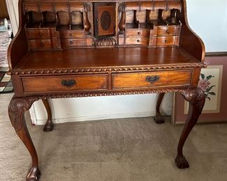 Chippendale desk-solid mahogany wood