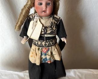 7 1/2 Antique Germany doll eyes open, dutch outfit