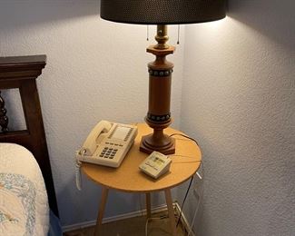 Round Table, Lamp, Phone