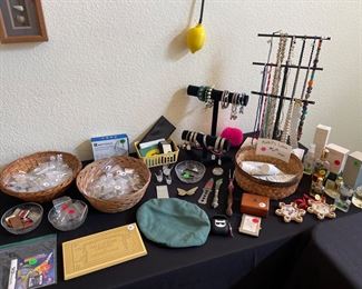 Costume Jewelry, Watches, Perfumes, Hummel ornaments, Girl Scout Cap, Cutco Fork, etc.