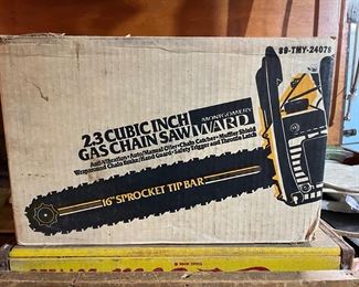 Vintage brand new in the box never opened Montgomery wards chainsaw 
