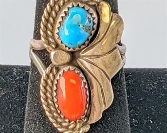 Coral and turquoise