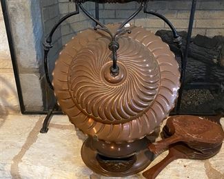 Antique copper coal bin