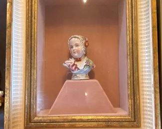 Shadow box with porcelain bust