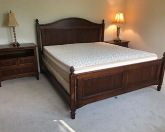 Stanley Bed Room Furniture: King Bed w/ Tempur-Pedic  Mattress & Boxspring, Side Tables, Armoire & Lamps